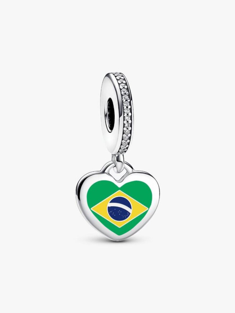 PandoraBrazil Flag Heart Charm